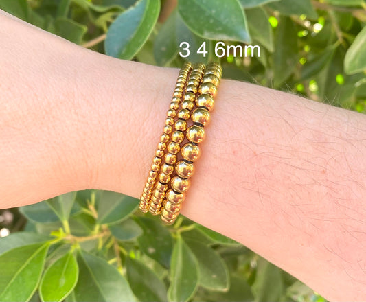 3mm Gold Ball Stretch Bracelet