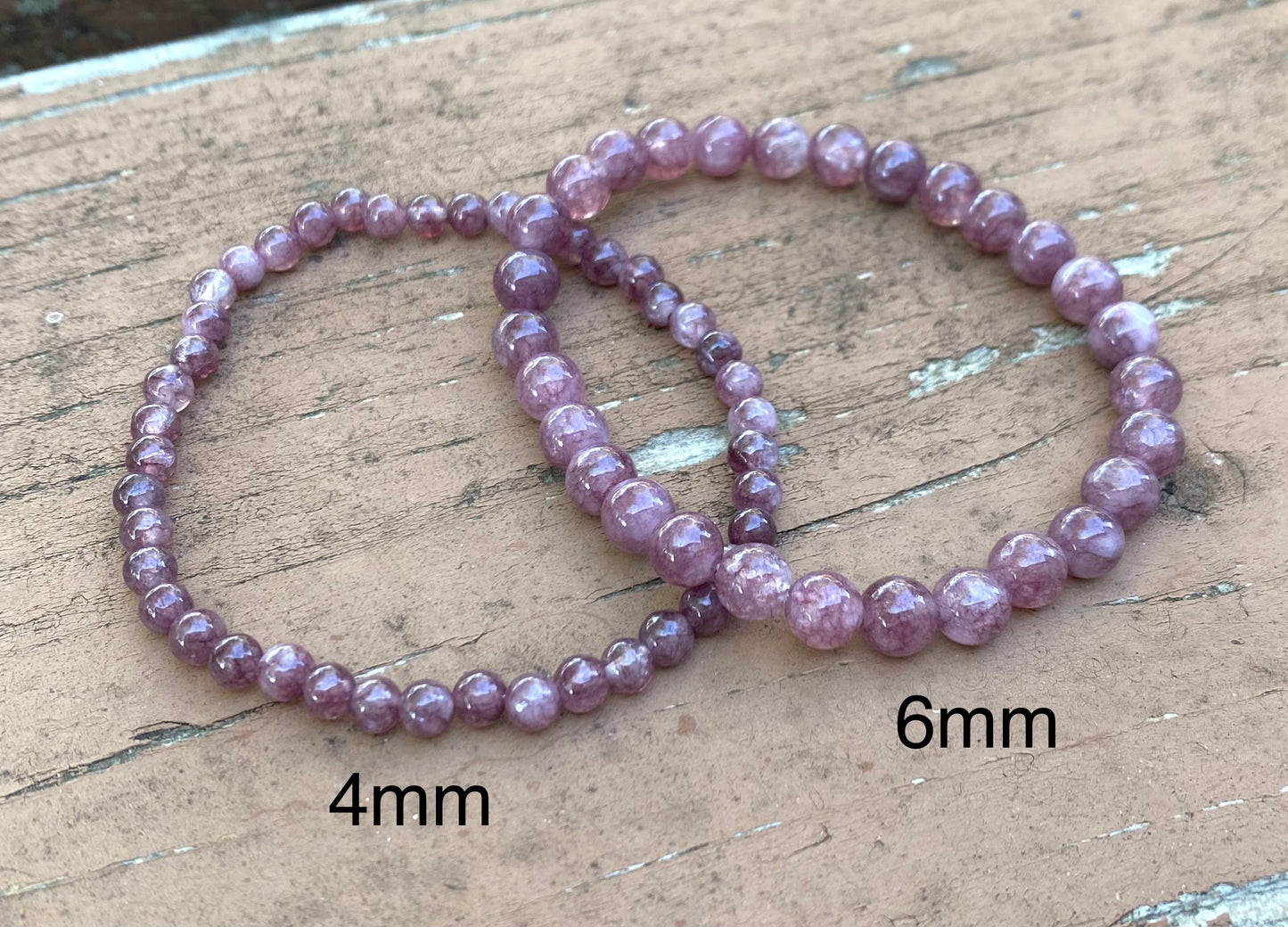 Lepidolite 4mm-6mm-8mm